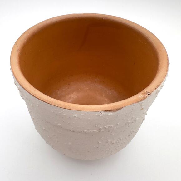 Florence Italy Vintage Mod White Footed Planter Flower Pot Contrasting Finish - Picture 3 of 13